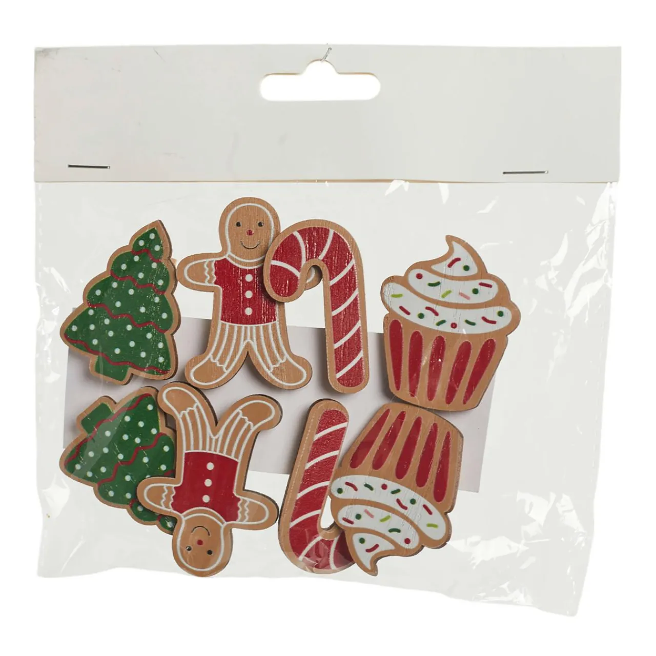 CHRISTMAS DREAM Lot de 8 décorations à parsemer (H5 cm) Sapin et gourmandise Multicolore