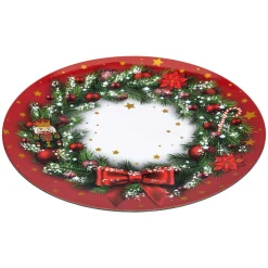Feeric Lights & Christmas Lot de 12 dessous d'assiette Couronne Rouge Hot