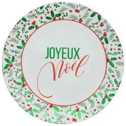 FEERIC LIGHTS Lot de 12 dessous d'assiette (D33 cm) Houx de Noël Vert New