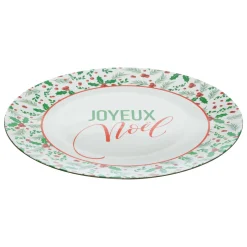 FEERIC LIGHTS Lot de 12 dessous d'assiette (D33 cm) Houx de Noël Vert New
