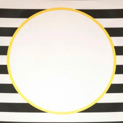 JJA Lot de 12 dessous d'assiette Rayées et Blanc Noir Best