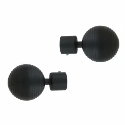 LUANCE Lot de 2 embouts tringle (D20 mm) Jim Globe Noir New