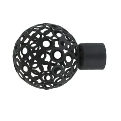 LUANCE Lot de 2 embouts tringle (D20 mm) Jim Boule perforée mat Noir Best