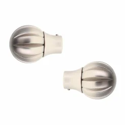 LUANCE Lot de 2 embouts tringle (D20 mm) Jim Touch of zen Argent Discount