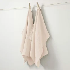 EMINZA Lot de 2 essuie-mains gaze de coton (70 cm) Gaïa Rose poudré Clearance