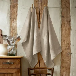 EMINZA Lot de 2 essuie-mains lin lavé (50 x 70 cm) Louise Beige Online