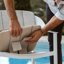 MOBELLIA Lot de 2 fauteuils de jardin aluminium Monte Carlo Blanc Clearance