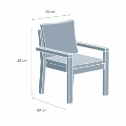 MOBELLIA Lot de 2 fauteuils de jardin empilables en bois d'acacia Bornéo Gris Anthracite Best