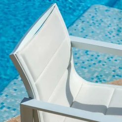MOBELLIA Lot de 2 fauteuils de jardin en aluminium Elba Blanc Sale