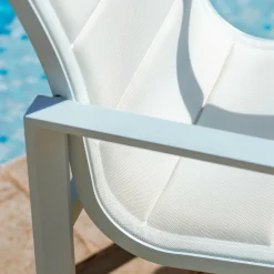 MOBELLIA Lot de 2 fauteuils de jardin en aluminium Elba Blanc Sale