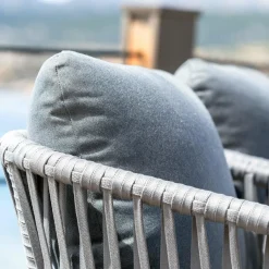 MOBELLIA Lot de 2 fauteuils de jardin en aluminium Amalfi Gris Anthracite New
