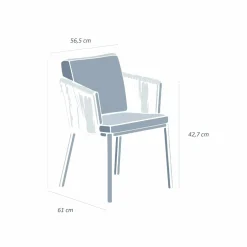 MOBELLIA Lot de 2 fauteuils de jardin en aluminium Amalfi Gris Anthracite New