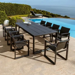 MOBELLIA Lot de 2 fauteuils de jardin en aluminium Elba Gris Anthracite Sale