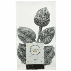 KAEMINGK Lot de 12 feuilles à suspendre (H36 cm) Alpine Argent Clearance