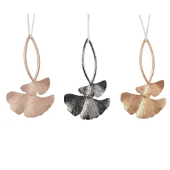 KAEMINGK Lot de 3 feuilles à suspendre (H14 cm) Ginko alliage Bleu gris Clearance