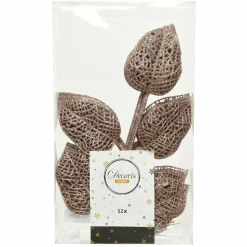 KAEMINGK Lot de 12 feuilles à suspendre (H36 cm) Alpine Rose poudré Hot