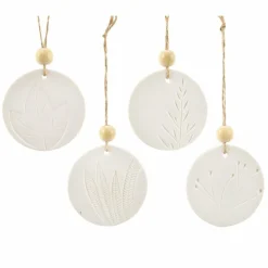 KAEMINGK Lot de 4 feuilles à suspendre (H7 cm) Facilia Blanc Discount