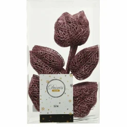 KAEMINGK Lot de 12 feuilles à suspendre (H36 cm) Alpine Vieux rose Clearance