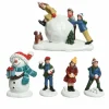 KAEMINGK Lot de figurines et accessoires amusement dans la neige pour village New