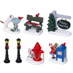KAEMINGK Lot de 7 figurines pour village (H7,5 cm) Animation citadine Multicolore New