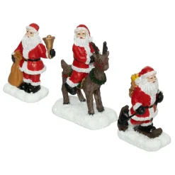 FEERIC LIGHTS Lot de 3 figurines pour village (H7 cm) Père Noël en poste New