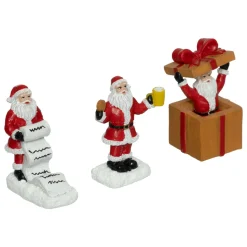 FEERIC LIGHTS Lot de 3 figurines pour village (H7 cm) Père Noël en folie Online