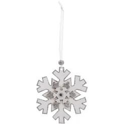 Feeric Lights & Christmas Lot de 4 flocons de Noël à suspendre (H10 cm) Natural Blanc Best