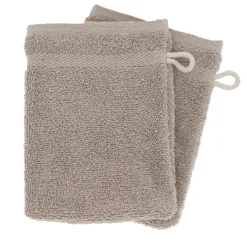 TENDANCE Lot de 2 gants de toilette coton (15 x 21 cm) Timeless Taupe Best