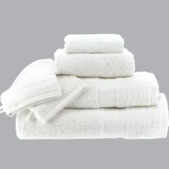 TENDANCE Lot de 2 gants de toilette coton (15 x 21 cm) Timeless Blanc Best