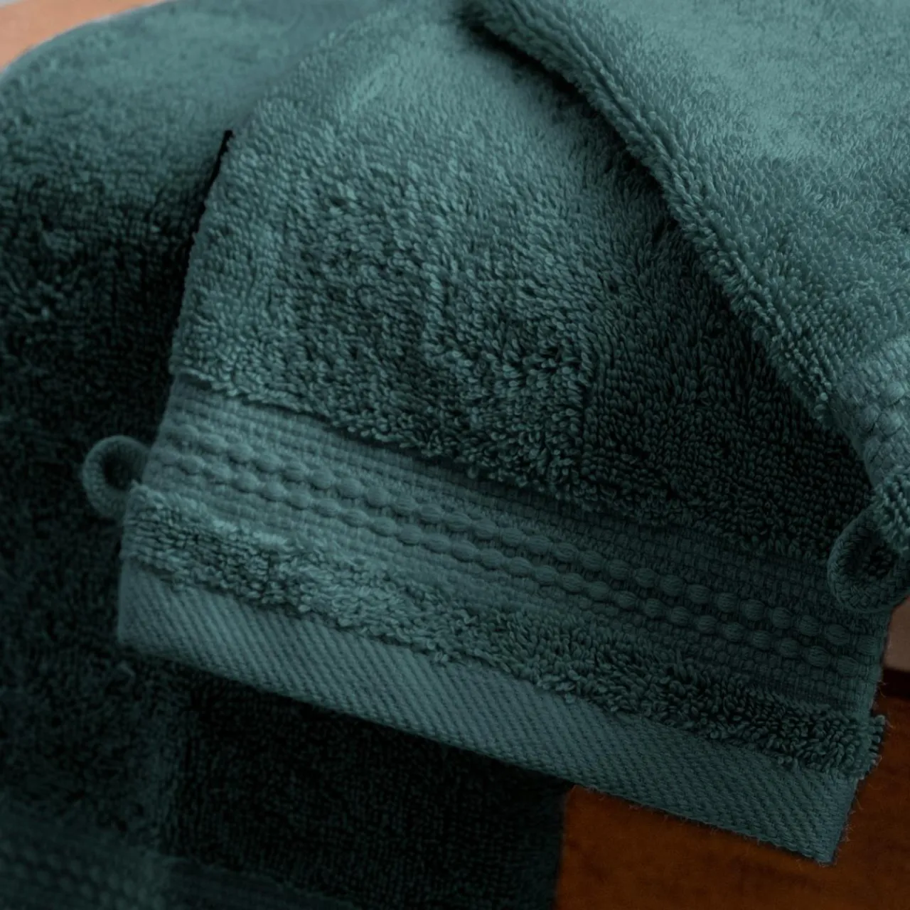 EMINZA Lot de 2 gants de toilette coton bio (15 x 21 cm) Méline Vert émeraude Online