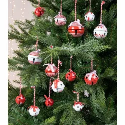 KAEMINGK Lot de 14 grelots en fer (H6 cm) Blanc et Rouge Sale