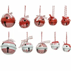 KAEMINGK Lot de 14 grelots en fer (H6 cm) Blanc et Rouge Sale