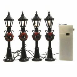 KAEMINGK Lot de 4 lampadaires illuminés (H12 cm) pour aménager un village New