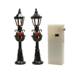 KAEMINGK Lot de 2 lampadaires illuminés (H12 cm) pour aménager un village New