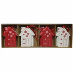 KAEMINGK Lot de 16 maisonnettes (H6,5 cm) Rocking Rouge Outlet
