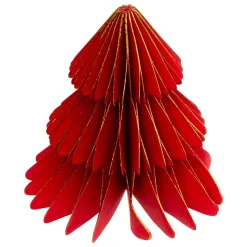 JJA Lot de 2 minis Sapins décoratifs (H6 cm) papier magnétique Rouge Discount