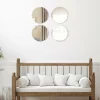 TENDANCE Lot de 4 miroirs adhésifs (D30 cm) Ronds Outlet