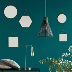 ATMOSPHERA Lot de 3 miroirs en métal (H26 cm) Hexagonal Noir Online