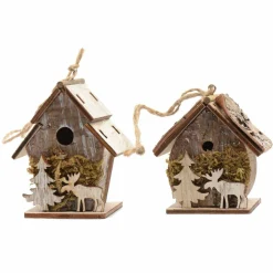 KAEMINGK Lot de 2 nichoirs (H7,5 cm) Ecorce à suspendre Marron Clearance