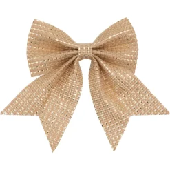 JJA Lot de 3 noeuds de Noël en jute (H12 cm) Prestige chic Or New