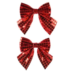 KAEMINGK Lot de 2 noeuds de Noël (H13 cm) Disco Rouge Best