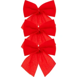 JJA Lot de 3 noeuds de Noël (H9 cm) Pimlico velours Rouge Online