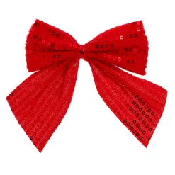 JJA Lot de 3 noeuds de Noël (h9 cm) Prestige sequins Rouge Sale