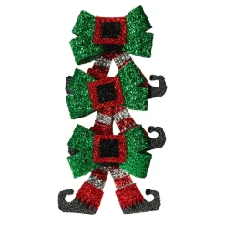 KOOPMAN Lot de 3 nœuds de Noël (H12 cm) Jambes lutin farceur Multicolore Best
