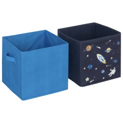 ATMOSPHERA Lot de 2 paniers de rangement enfant (29 x 29 cm) Espace Bleu New