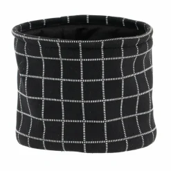 TENDANCE Lot de 3 paniers de rangement (H17 cm) Carreaux Noir