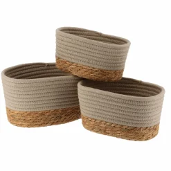 TENDANCE Lot de 3 paniers de rangement (H13 cm) Timeless Taupe Clearance