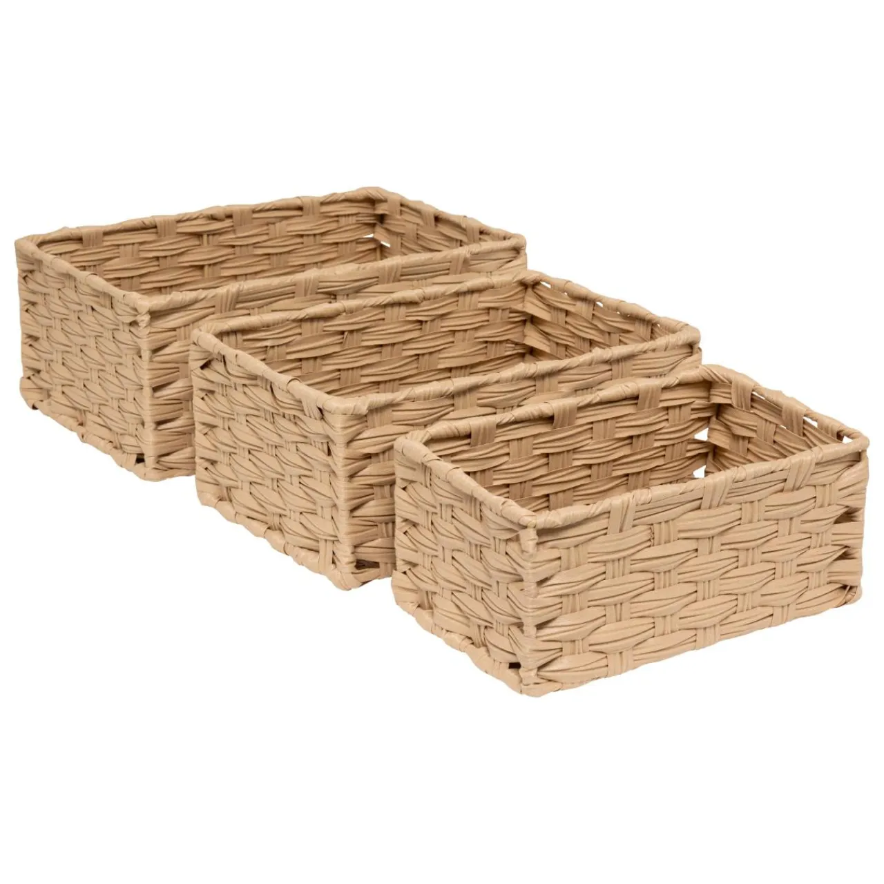 5 Five Simply Smart Lot de 3 paniers de rangement tressés hauts (30 x 21 cm) Garlic Beige Online