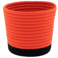 TENDANCE Lot de 3 paniers (H16 cm) Black Line Terre de sienne/Noir Rouge brun Discount