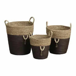 TENDANCE Lot de 3 paniers à linge (H45 cm) Jya Taupe Clearance